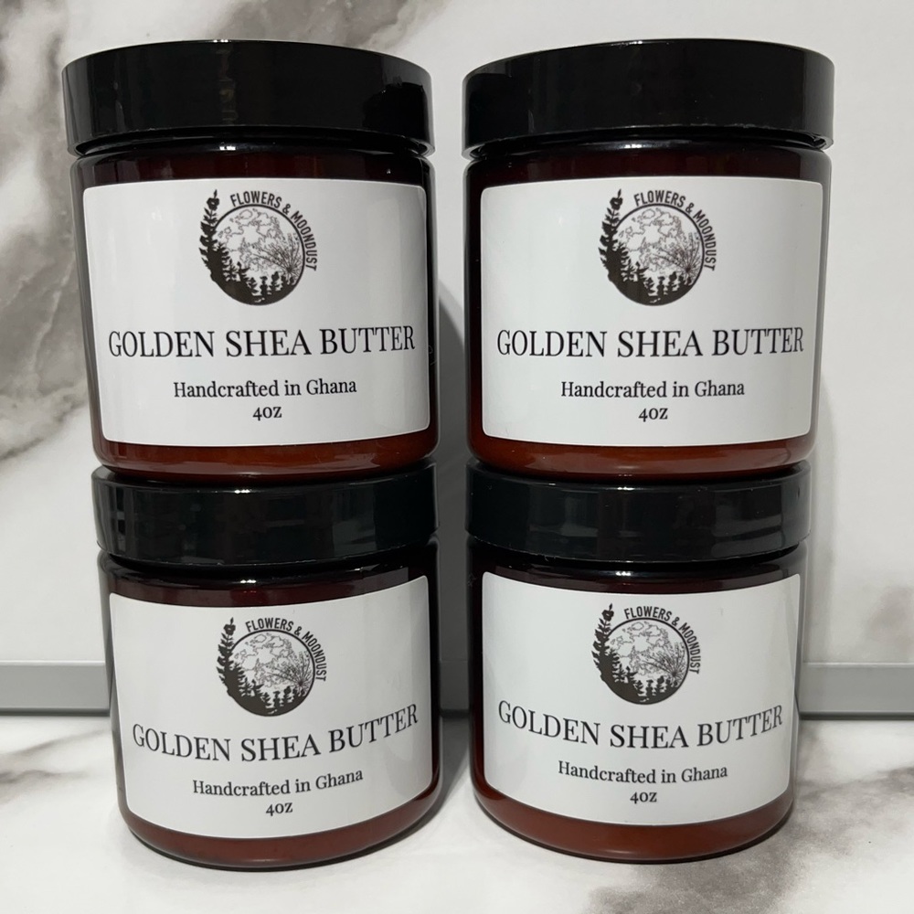 Athleta Golden Shea Butter 4 Bottle. African Shea Butter Made in Ghana